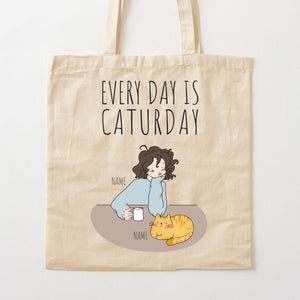 Personalized Cat Morning Tote Bag
