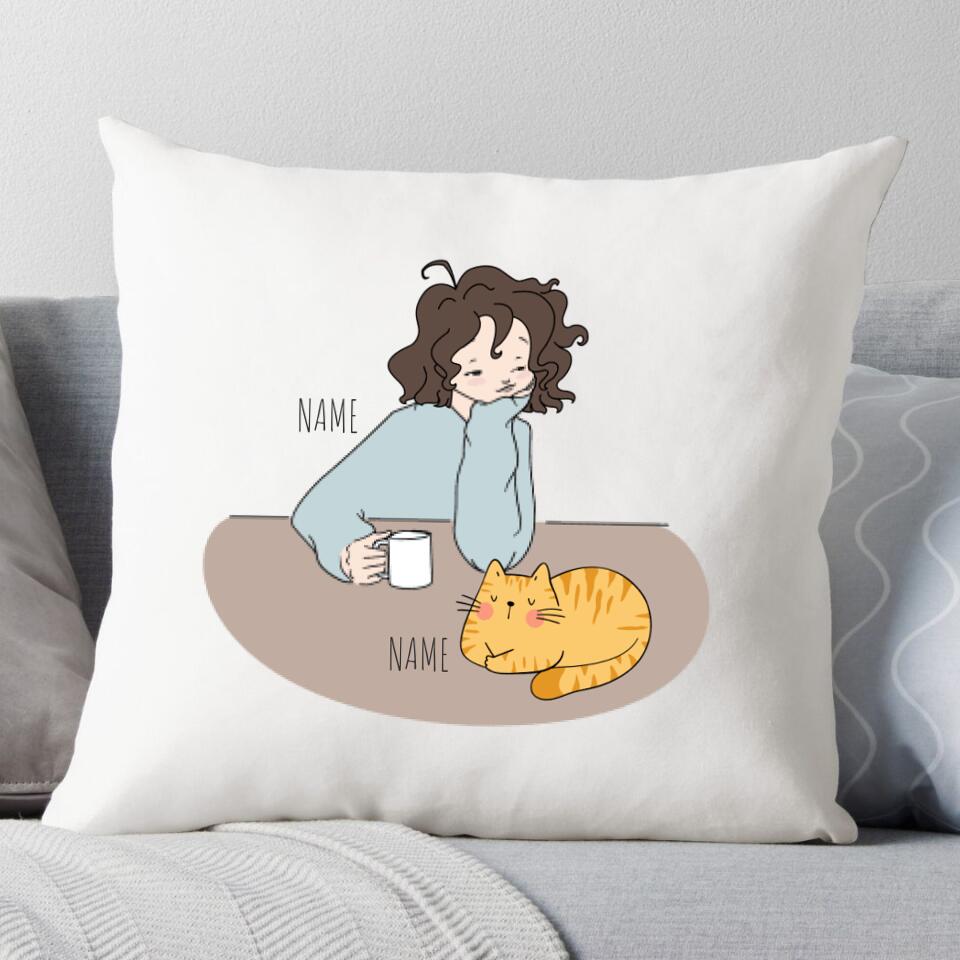 Personalized Cat Morning Pillow