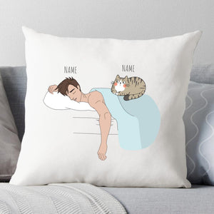Personalized Cat Dad Pillow