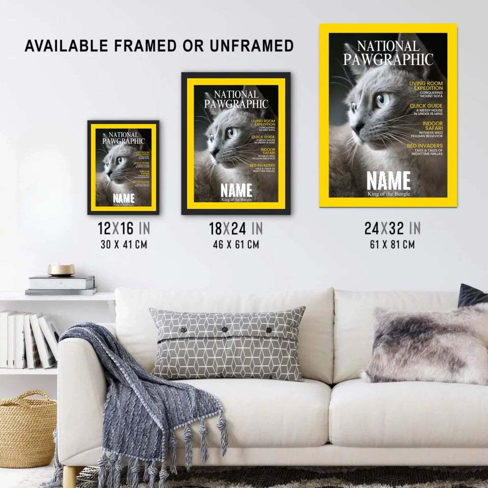 Personalized Pet Magazine Framed Poster