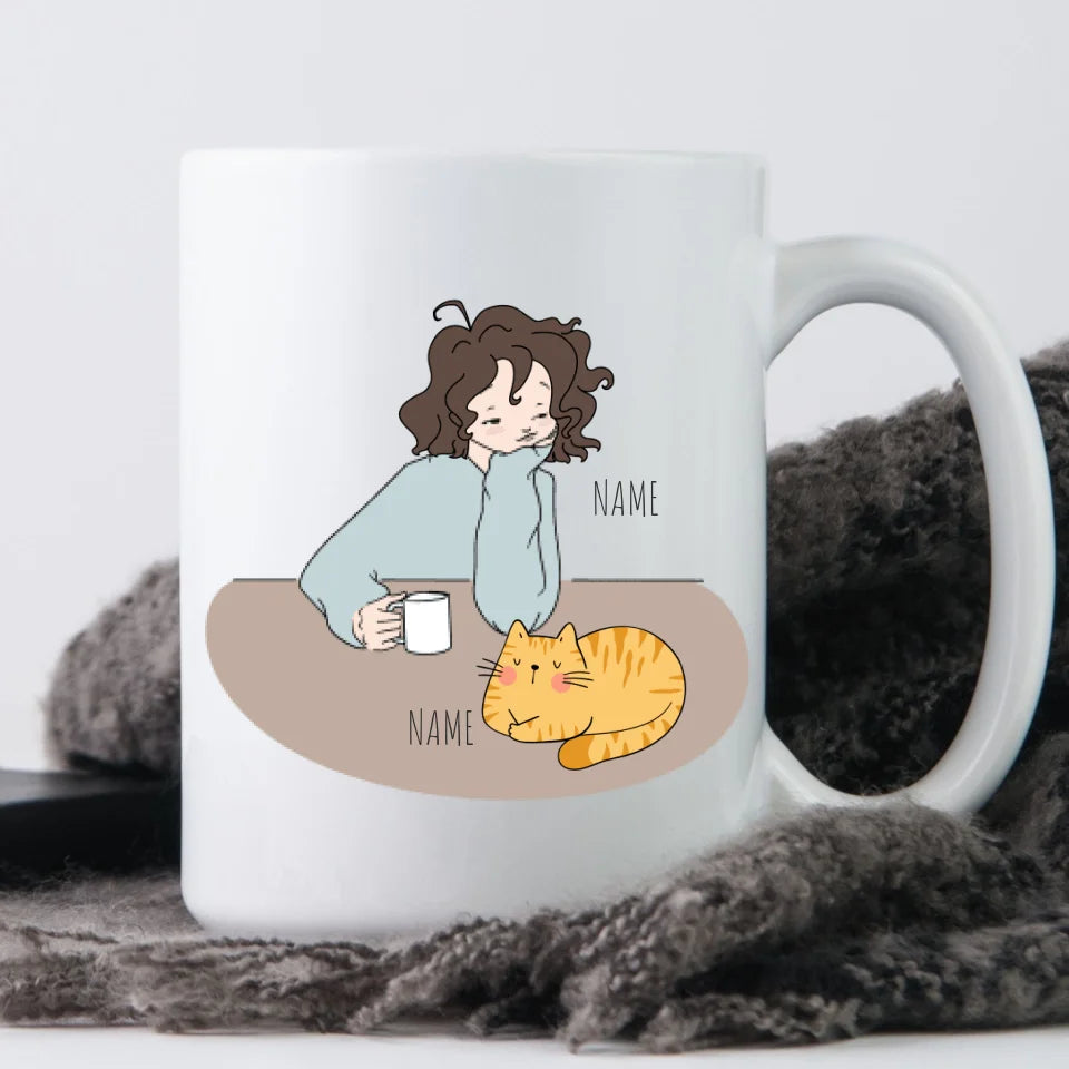 Personalized Cat Morning Mug