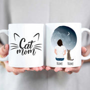 Cat Mom Watercolor Personalized Mug