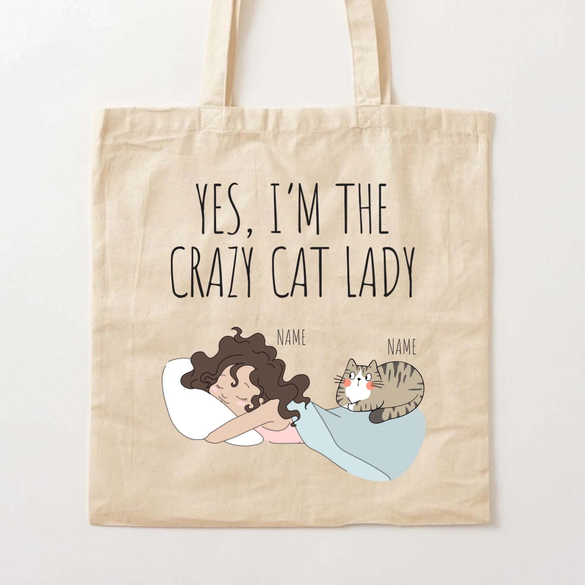 Personalized Cat Mom Tote Bag