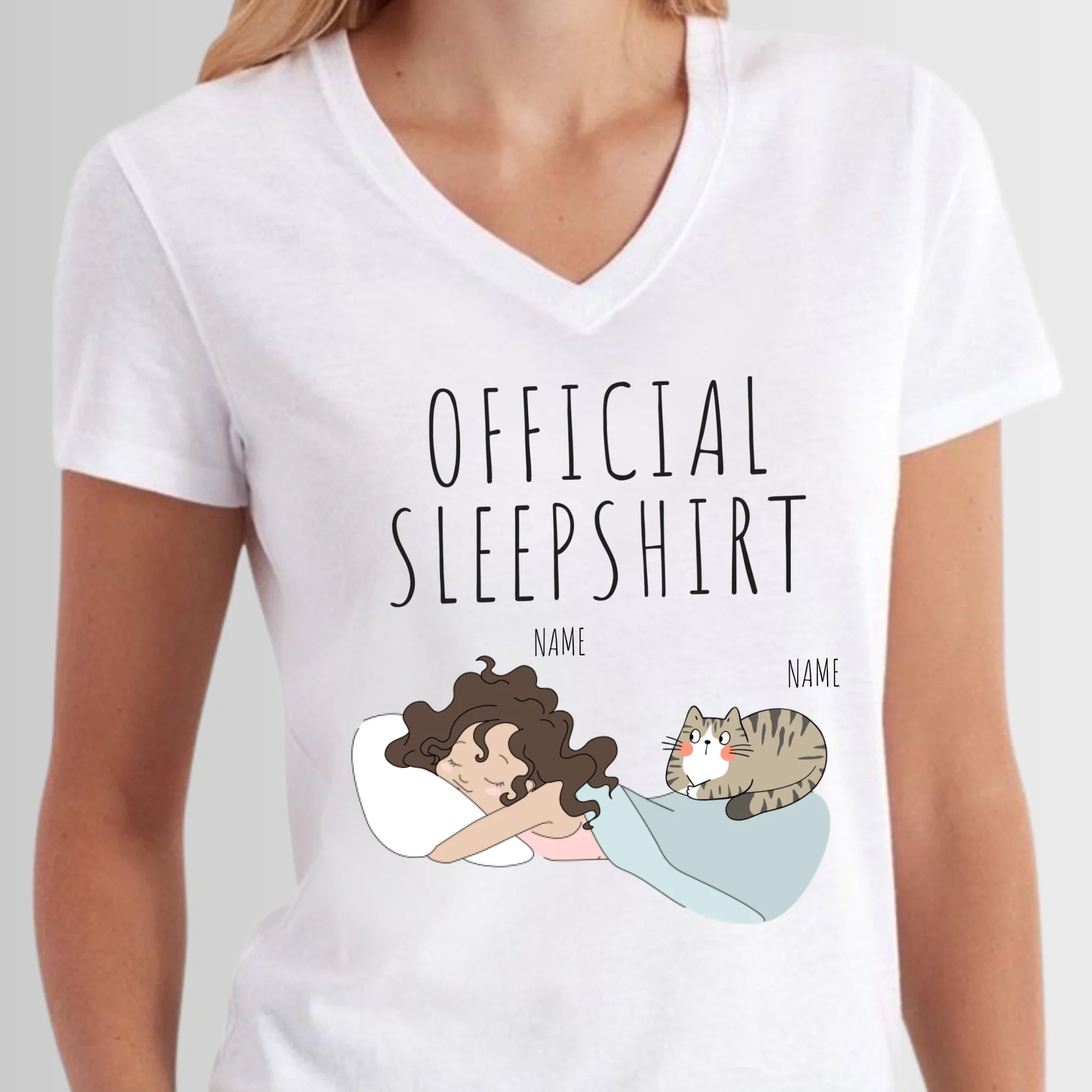 Personalized Cat Sleep Shirt