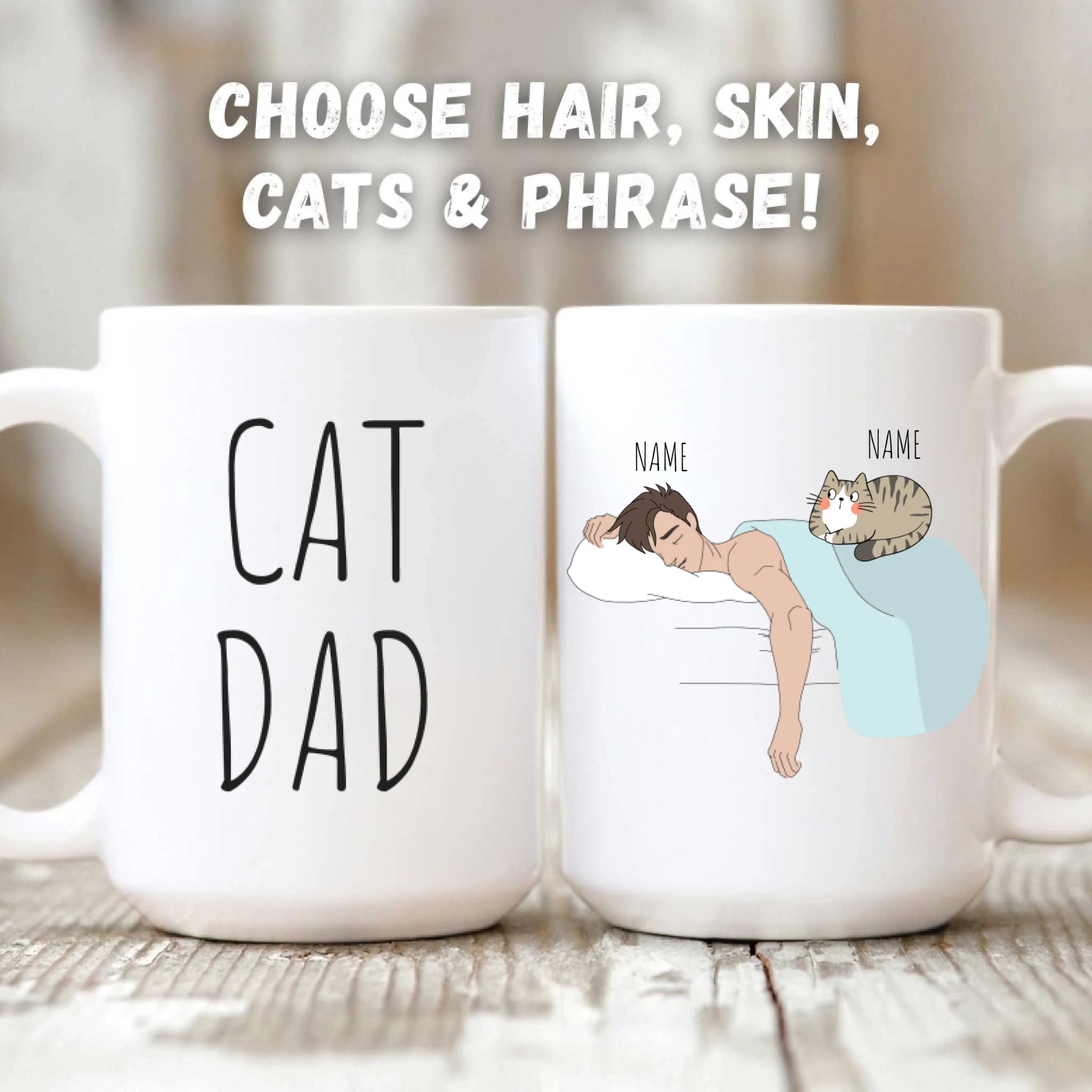 Personalized Cat Dad Mug